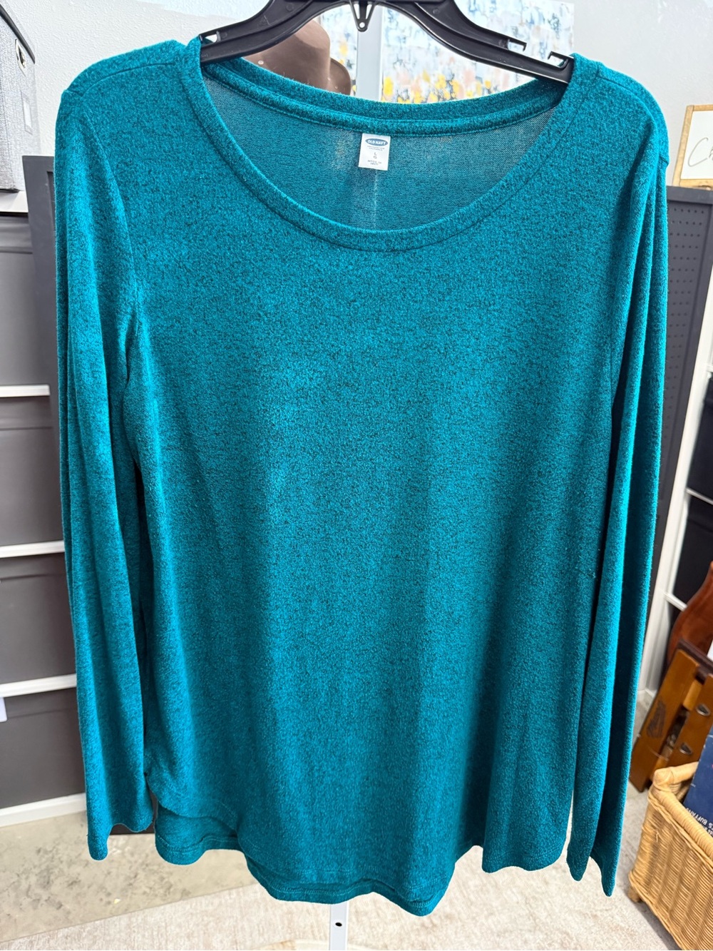 Old Navy Teal Long-Sleeve Women’s Knit Top